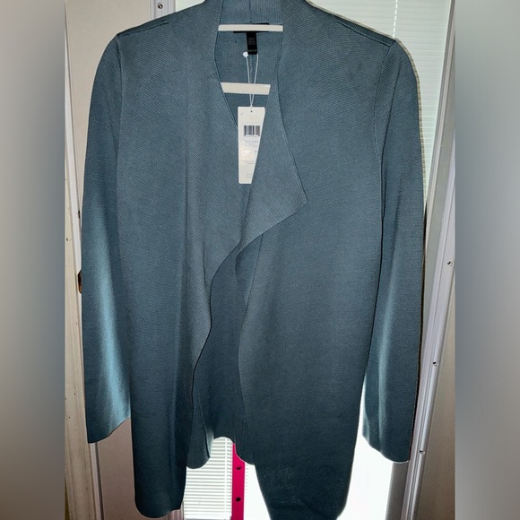 Eileen Fisher Silk/Organic Cotton Open Front Jacket Size XXS - Picture 2 of 16